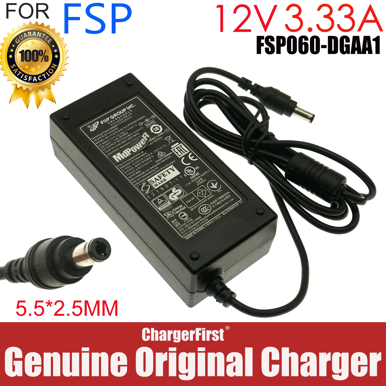 Genuine FSP FSP040-DHAN3 FSP040-DGAA1 FSP040-RHAN2 12V 3.33A Switching Power Adapter Charger 40W Laptop Power Supply 5.5mm*2.5mm