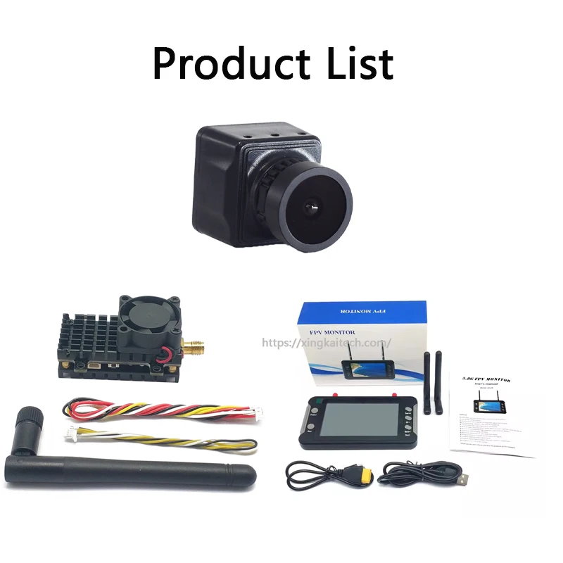 FPV 5.8G 48CH 2W Transmitter FPV Camera 2.5CMOS 1200TVL FPV Camera and FPV Monitor DVR 40CH 4.3Inch Display Transmitter