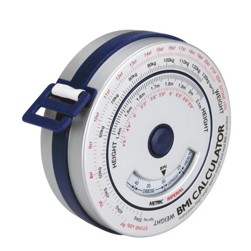 1pc Tape Measure BMI Body Mass Index Retractable Tape 1.5-2M Measuring Tape Calculator Diet Tape Measures Tools