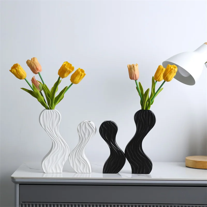 

Nordic Style Flower Vase Living Room Decoration Ornaments Modern Wine Cabinet Vases Pot Flower Arrangements Home Decor Accessory