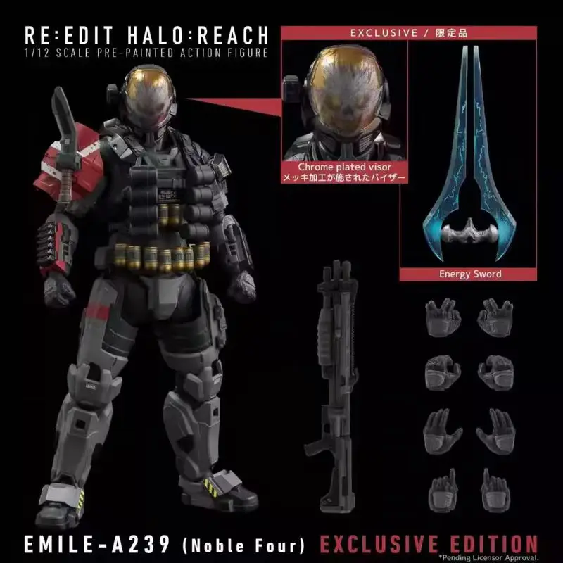 

1/12 Halo: Reach Emile A239 Master Chief Action Figure Desktop Ornament Model Doll Boy Toy Holiday Surprise Gift Collectible