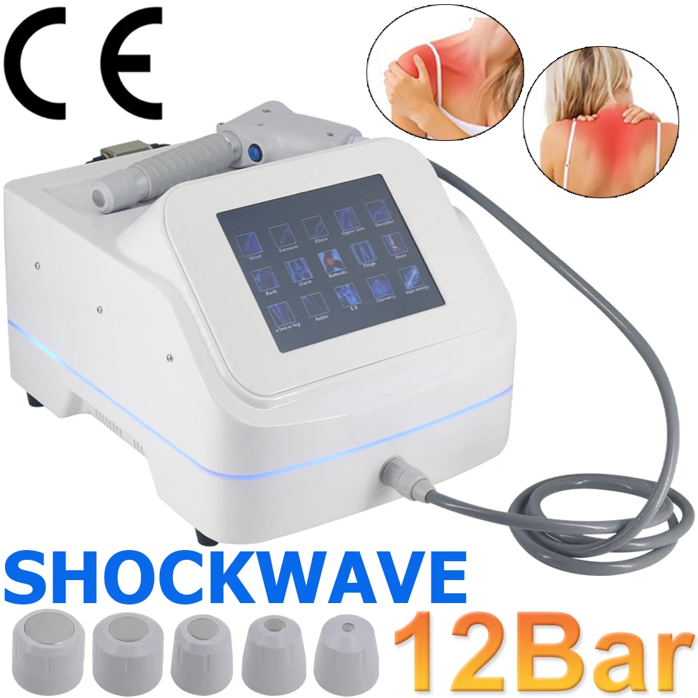 

12 Bar Professional Shock Wave 2023 New Pneumatic Shockwave Therapy Machine ED Treatment Plantar Fasciitis Pain Relief Massager