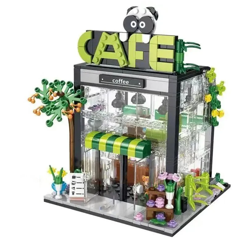 589PCS Kreative Stadt Street View Bouquet Shop Haus Buchhandlung Modell Bausteine Bildung Spielzeug Mädchen Kinder Weihnachten Geschenk