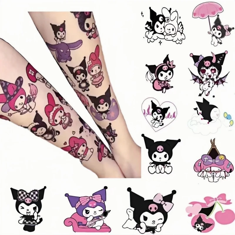 

New2025 Sanrio Cute Tattoo Stickers Fashion Kulomi Katie Melody Waterproof Long-lasting Stickers Washable Cartoon Color Stickers