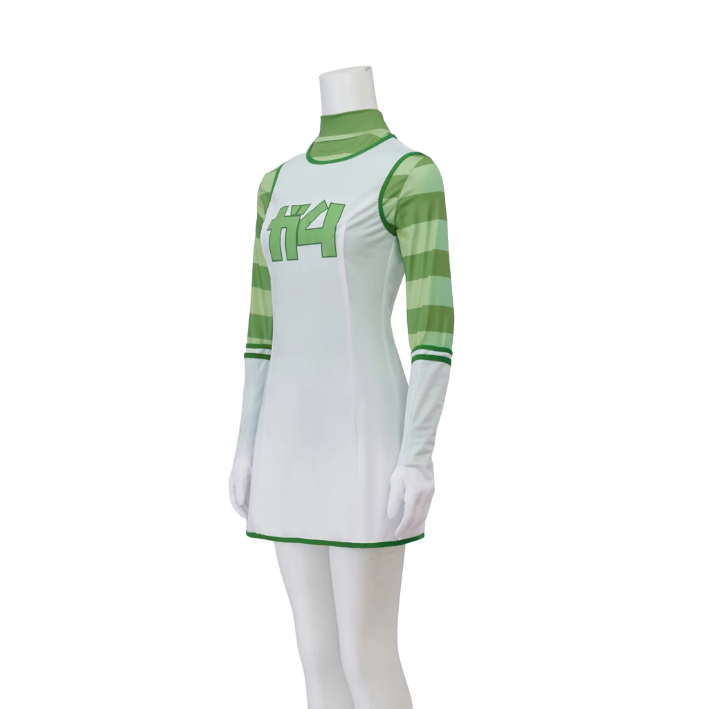 Jet Set Radio Gum Cosplay Costume Long Sleeves T-shirt Dress with Hat Gloves Game Jetsetradio Suit Women Halloween Party Outfit