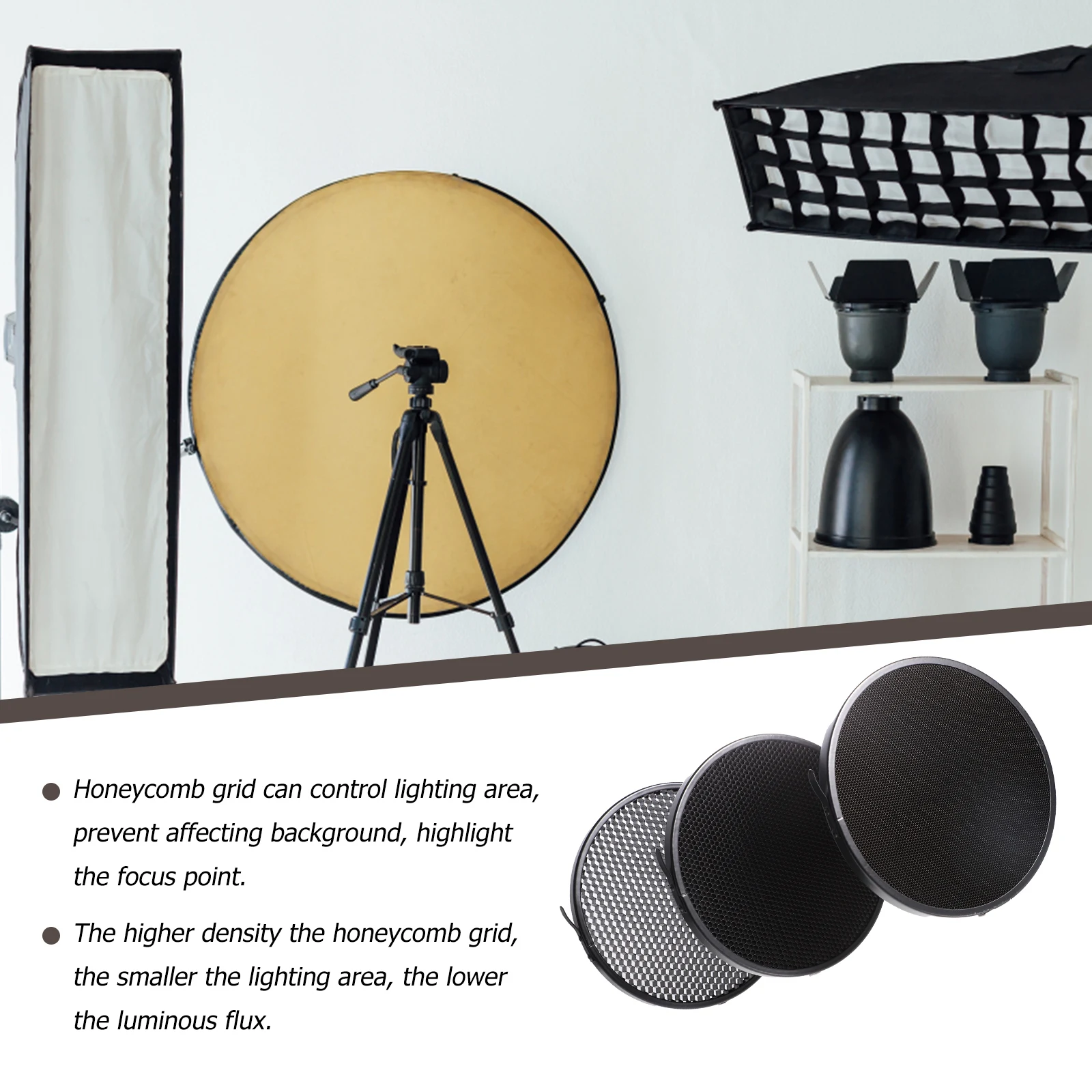 

1 set Flash Honeycomb Grid For Strobe Light 10 30 Degree Photography Reflector Control Lighting Area Diffuser Set Scooter