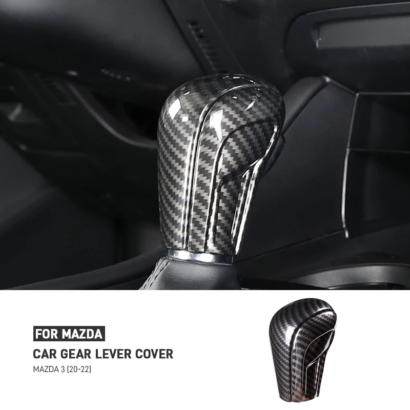 

Real Carbon Fiber Car Gear Head Cover Shift Knob Handle Cover Stickers Accessories For Mazda 3 Axela CX-30 CX30 CX-50 2020-2022