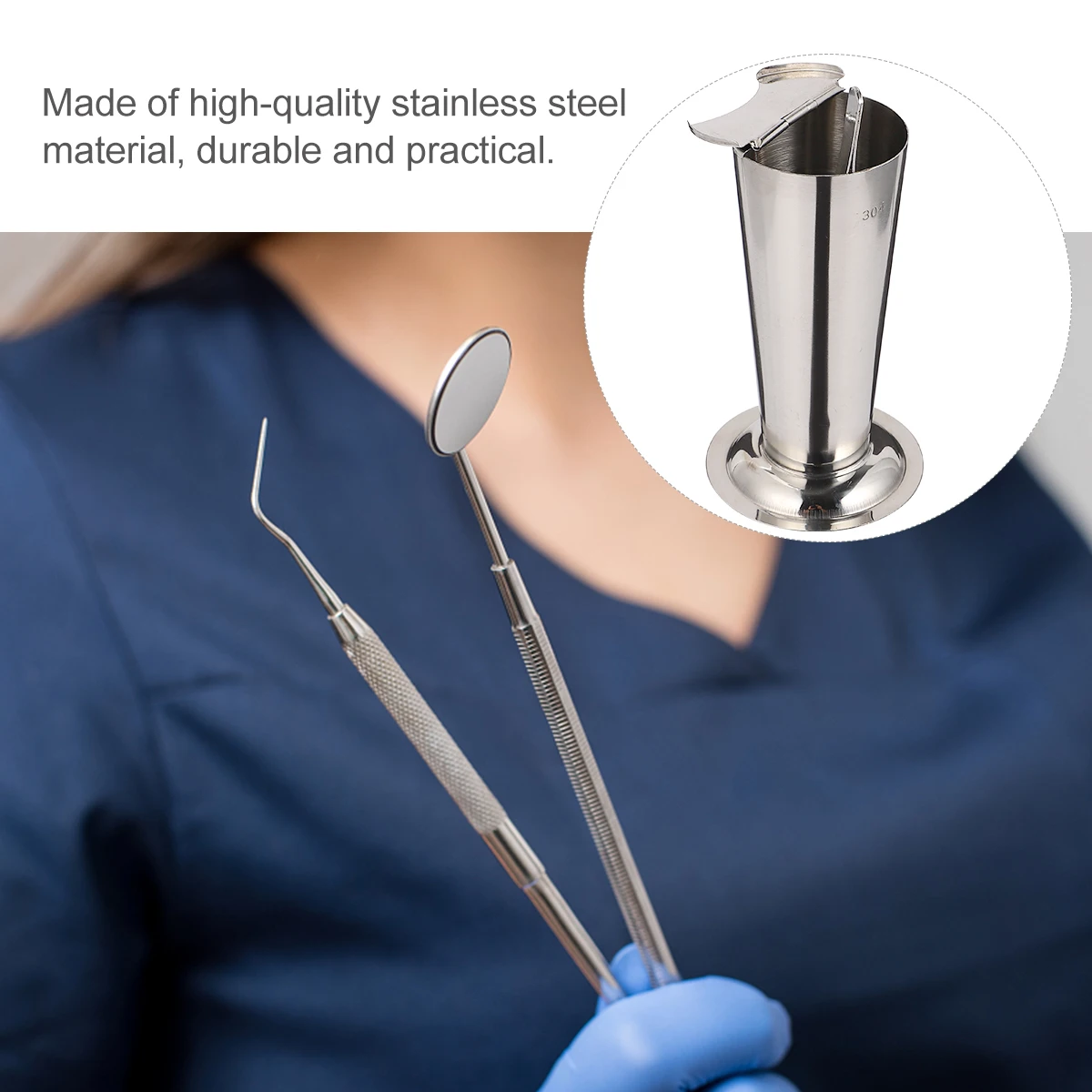 

1pc Stainless Steel Tweezers Tube Inverted Cone Holder Disinfection Box for Forceps Storage Container Lab Use Teaching Equipment