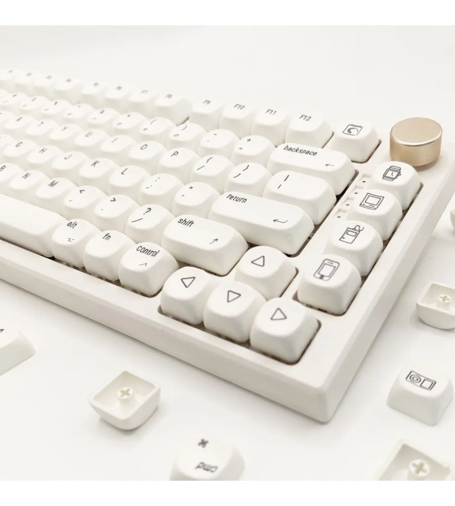 Minimalist White Keycap MOA Mechanical Keyboard Versatile Cap PBT Sublimation 61 68 75 87 98 100 108