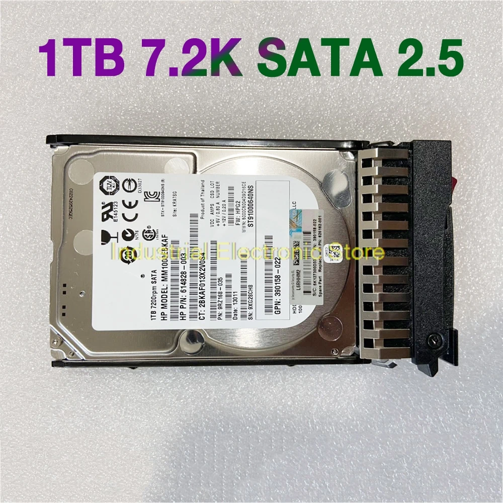 1TB For HP Server Hard Disk 7.2K SATA 2.5 625609-B21 626162-001 G6G7 HHD