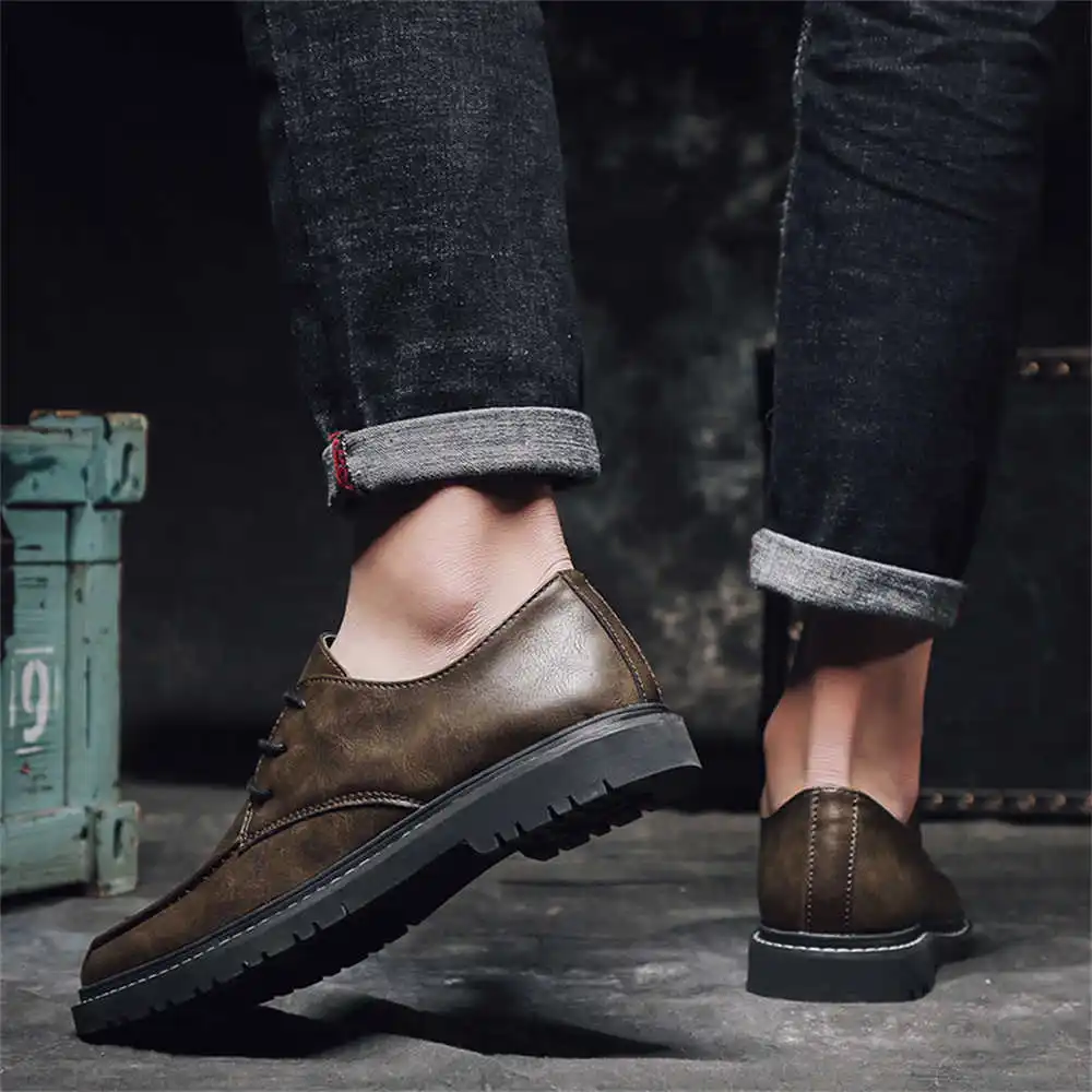 Size 38 Elegant Men's Spring Autumn Sneakers Brown Loafers Men Running Shoes Men Jogging Sport Brands Upper