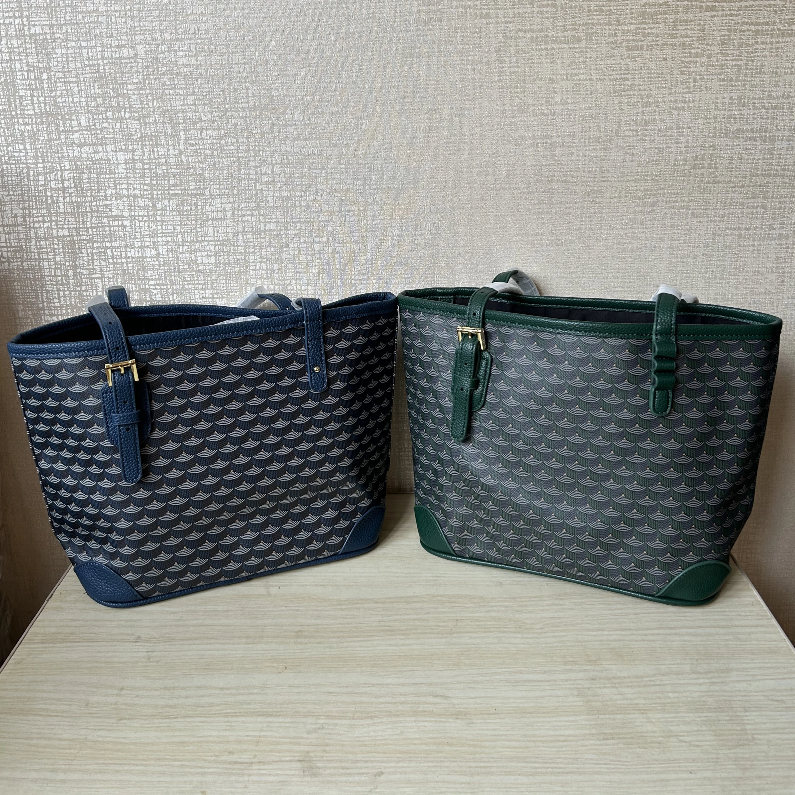 Sacola de grande capacidade para mulheres, padrão clássico de escala, bolsa de ombro pendular, estilo francês, bolsa feminina de alta qualidade