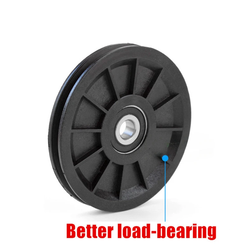 1pcs M8*90*11.5mm 10*90*11.5mm 9cm nylon wheel, U groove V grooved pulley, bearing wire rope guide wheel, elevator lifting wheel