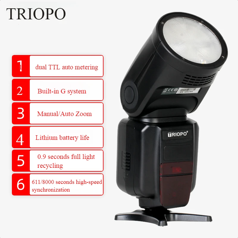 TRIOPO R1 Canon Nikon round head camera top flash hot shoe SLR camera external external shooting light portrait magnetic suction