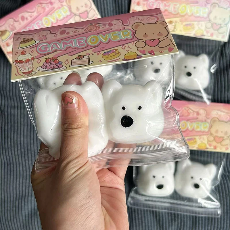 Petite tête de chien mignonne, jouet Mochi à rebond lent, jouets de dessin animé doux, main de libération soulignée, cadeaux de détente, Oy Lovely Squeeze