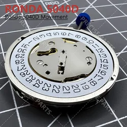 Swiss RONDA 5040D Movement Brand New and Quartz Six Hands Movement White Watch Repair Movement Replacement Parts