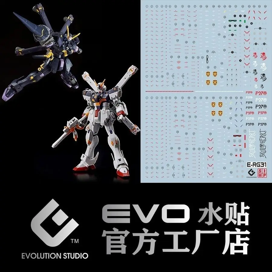 EVO RG31 Fluoreszierende Wasseraufkleber, Skull Mark Aufkleber-Set für RG Crossbone X1 X2 Mecha-Modell