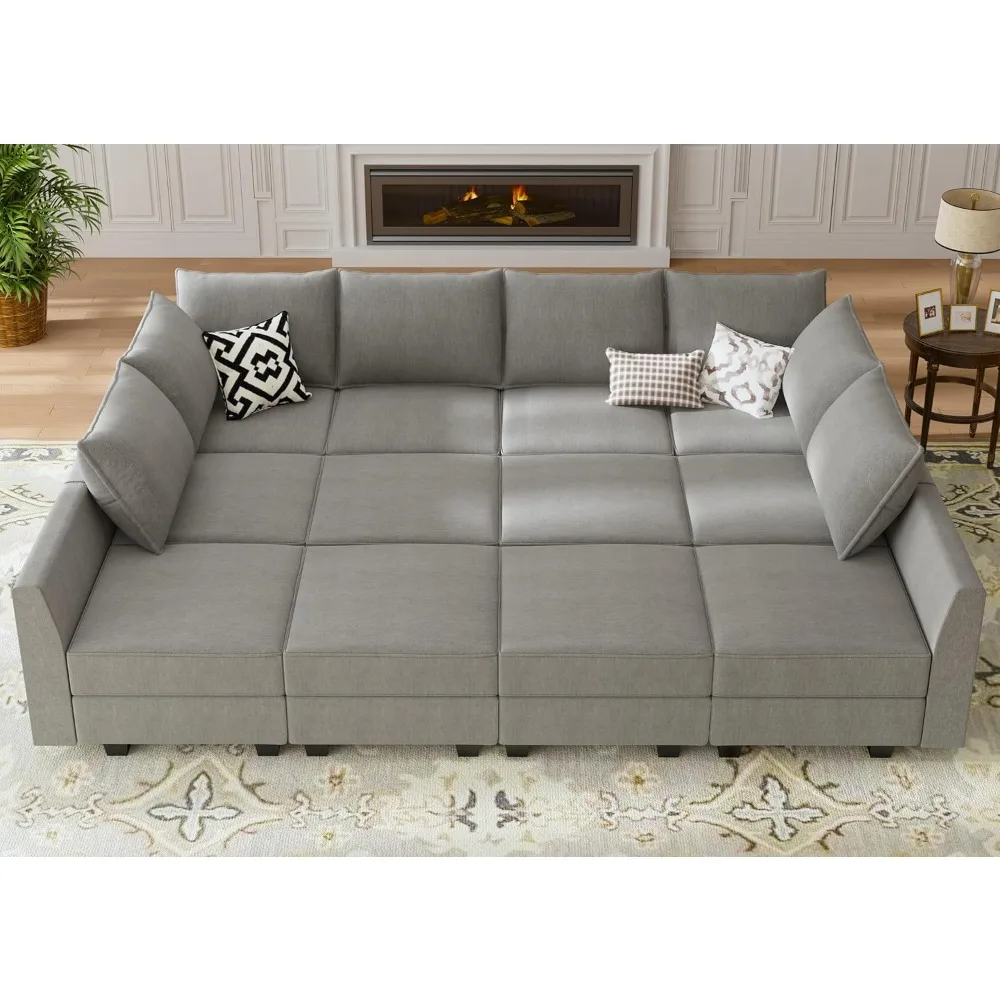 Modular Sleeper Sectional Sofa Couch with Storage Seat Reversible