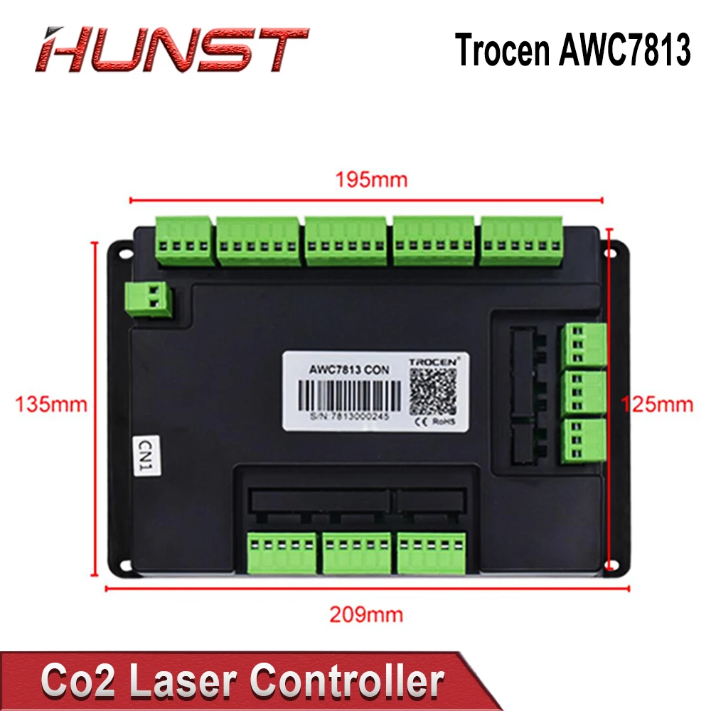 Hunst-CNC Control Motherboard System for Laser Cutting Machine, Controller Board Trocen, CO2, AWC7813, AWC708S