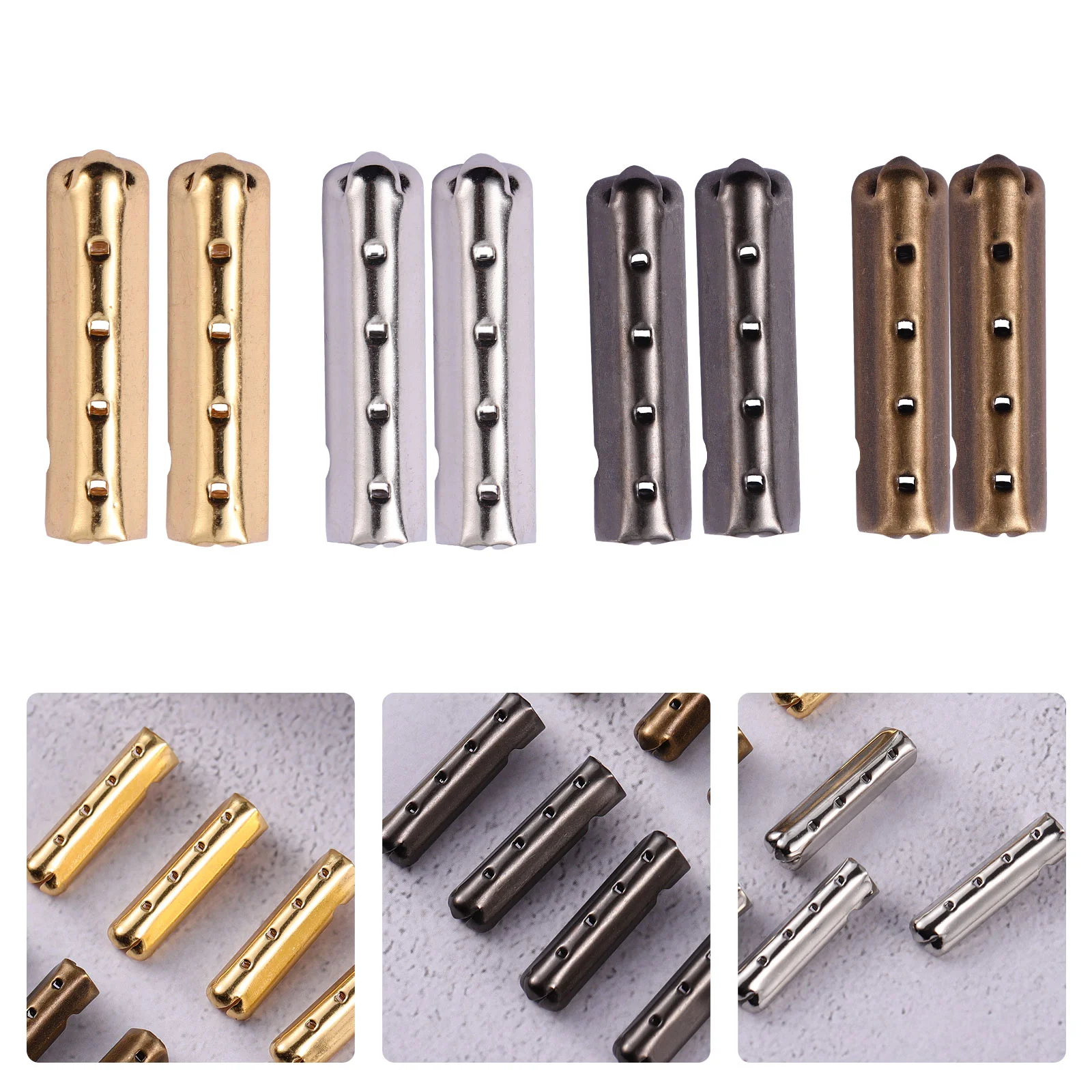 80Pcs Copper Shoe Lace Tip Replacement Ends Metal Crimping Parts Sneaker Accessories With 4 Colors Options For Styles