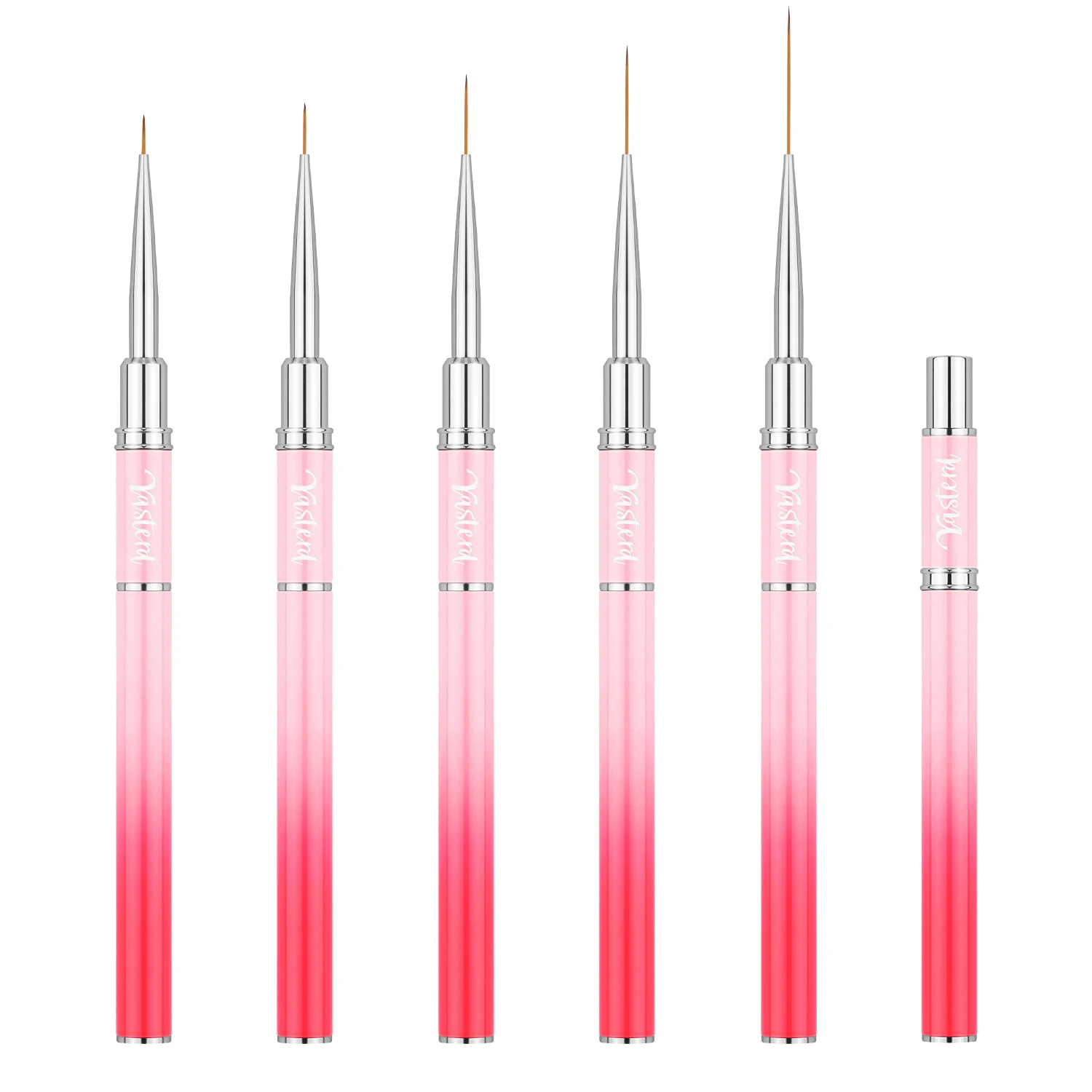 5Pcs Nail Art Liner Brushes - Pink