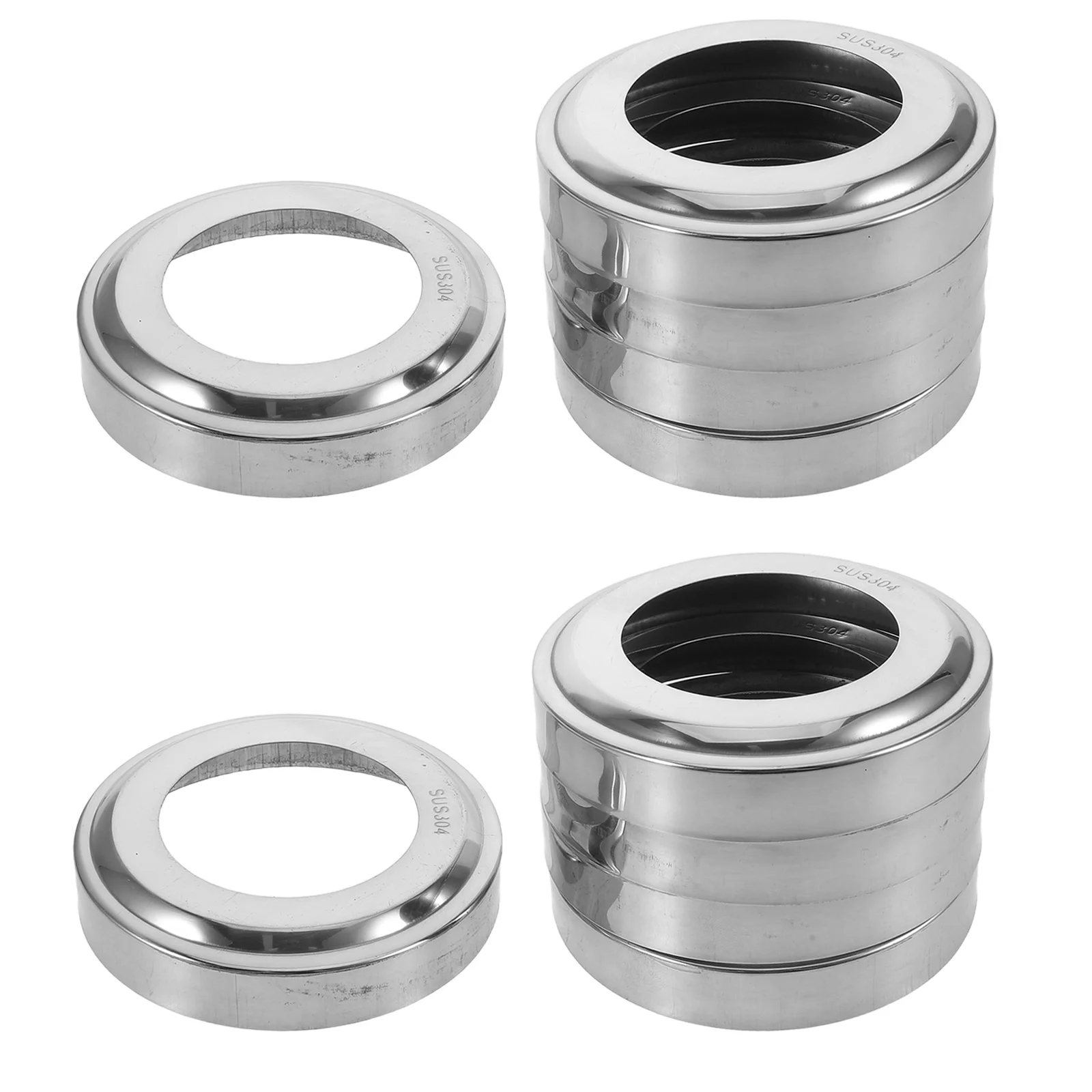 

10pcs Pool Ladder Cover Plate Stainless Steel Split Flange For In-Ground Pool Handrail Tubing Replacement Escutcheon Plates
