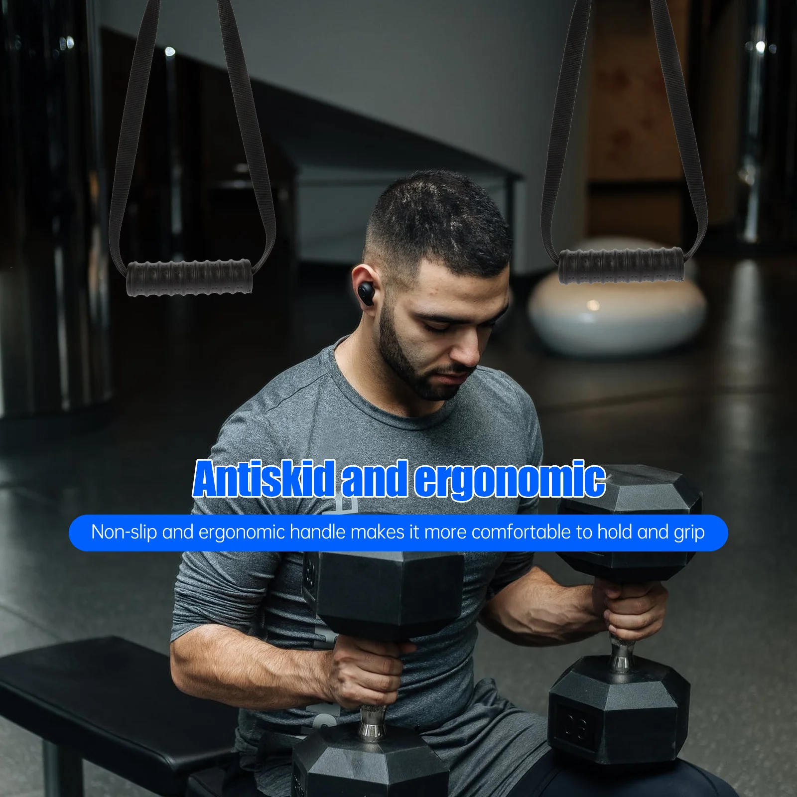 

1Pair Durable Portable Exercise Handle Grip for Resistance Bands Pull Ups and Hanging Exercises Sports Accessories