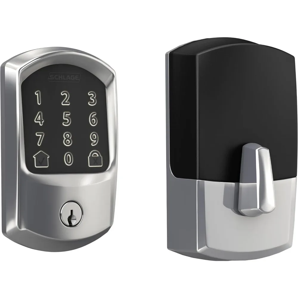 

BE489WB GRW 625 Encode WiFi Deadbolt Smart Lock, дверной замок без ключа с сенсорным экраном и отделкой Greenwich, яркий хром