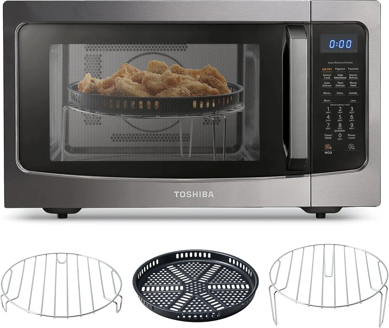 4-in-1 ML-EC42P(BS) Countertop Microwave Oven, Smart Sensor, Convection, Air Fryer Combo, Mute Function, Position Memory