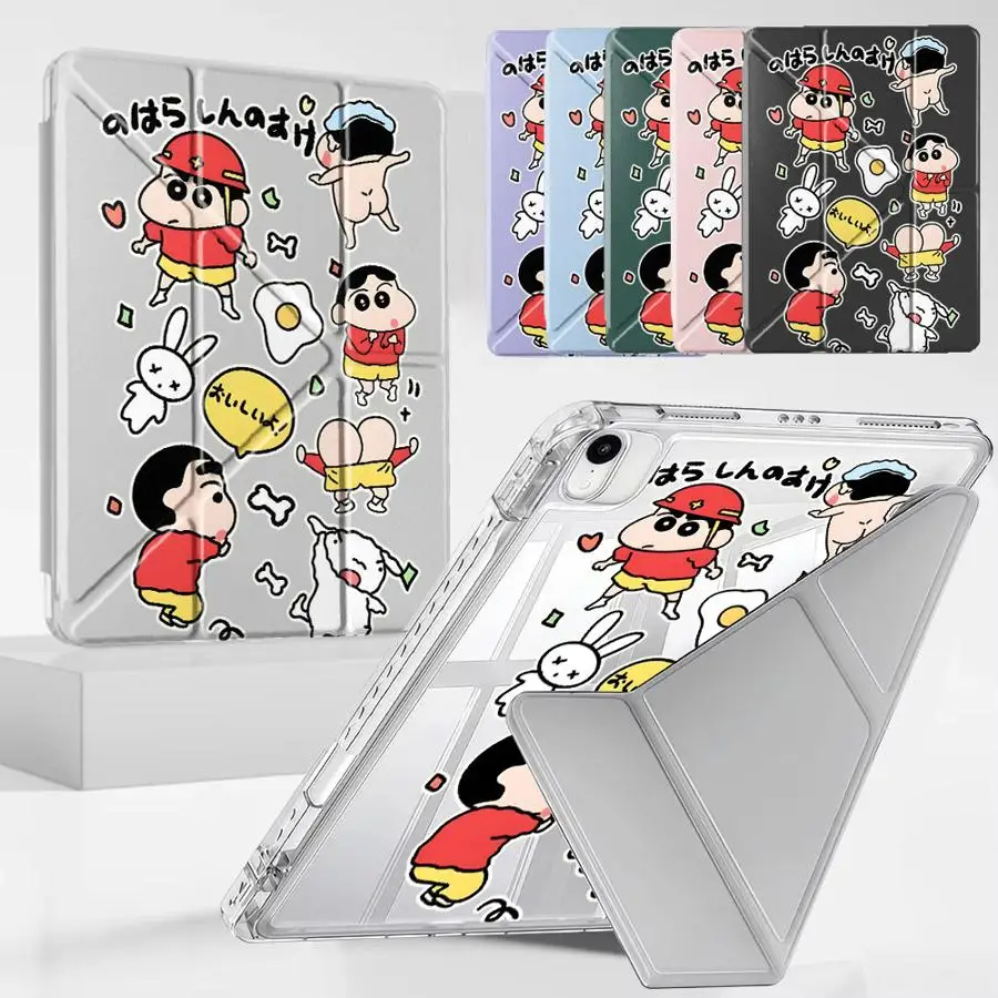 

Чехол-подставка для планшета с мультяшным дизайном Crayon Shin Chan, Y-образный, для iPad Mini 6, 7, Pro 11, 10, 9, 8, 7, 12.9 дюймов Pro 2025, Air 4, 5