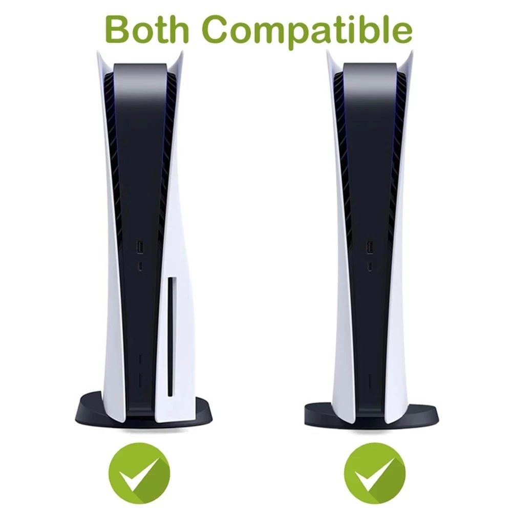 حامل رأسي لجهاز PS5 حامل مضاد للانزلاق قاعدة تثبيت لسوني بلاي ستيشن 5 القرص والإصدار الرقمي لقاعدة ملحقات وحدة التحكم في الألعاب