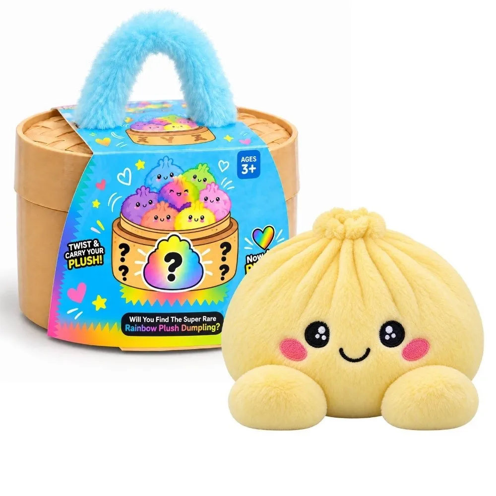 Soft Giant Dumpling Pillow Stress Relief Fidget Steamed Bun Pillow Steamer Box Kawaii Cute Smiling Face
