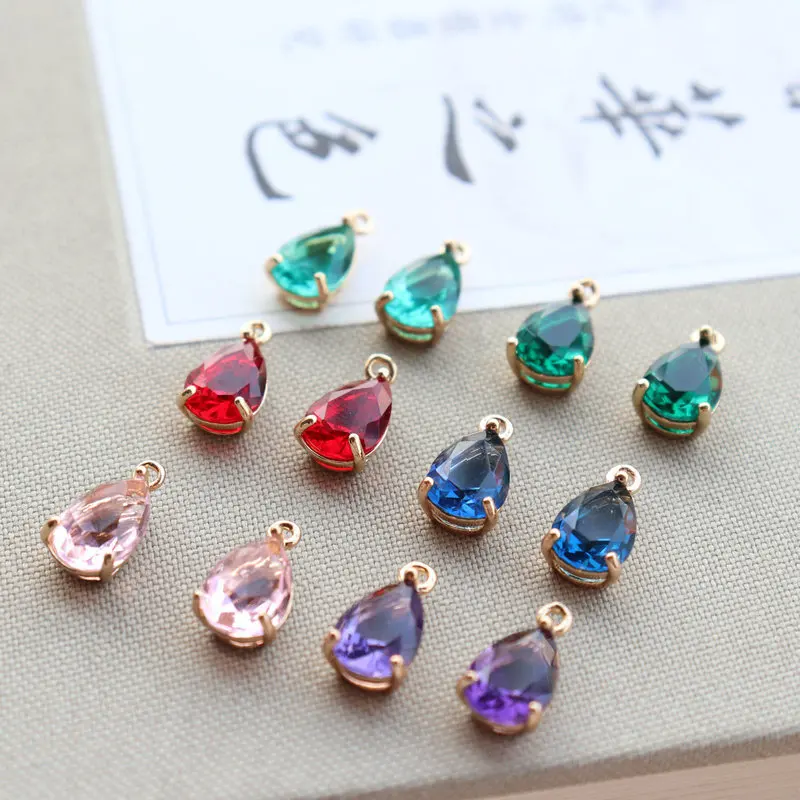 

10PCS 7*10MM High Quality Champagne Gold Color Drop Shape Charms Pendants Jewelry Earrings Necklace Findings Accessories