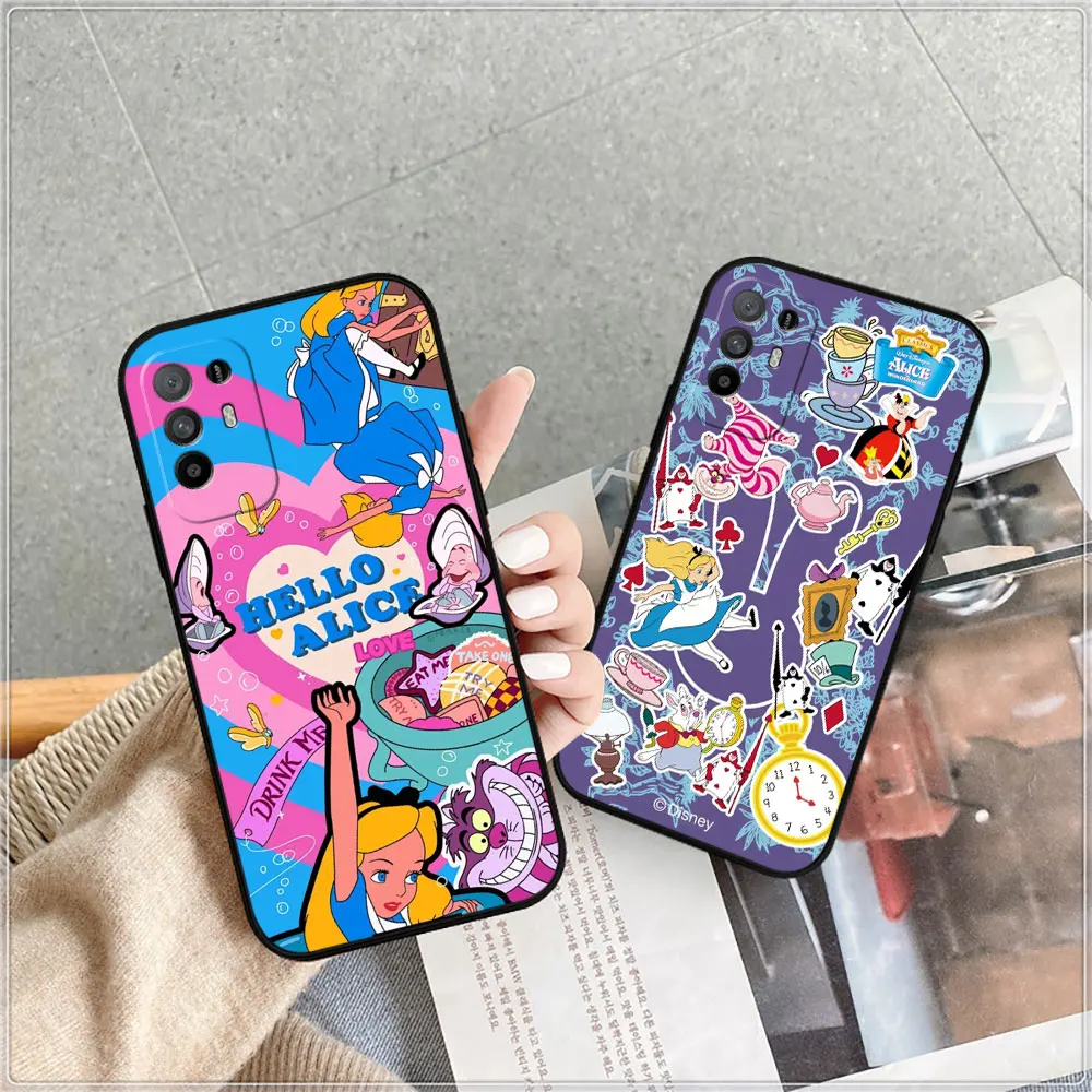 Alice in Wonderland Cheshire Cat Case For OPPO A98 A94 A93 A92 A78 A77 A74 A73 A71 A60 A58 A57 A55 A54 A53 A38 A17 A16 A15 Case