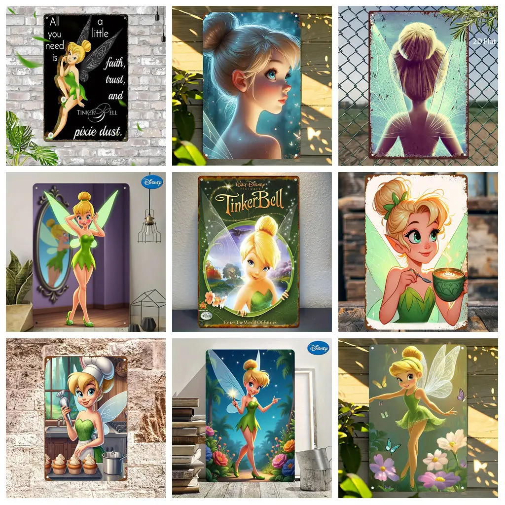 

Miniso Tinker Bell Warm Scene Metal Signs wall decor Tin Signs Captain Metal Poster Decor for Bar Pub Club Wall Decoration