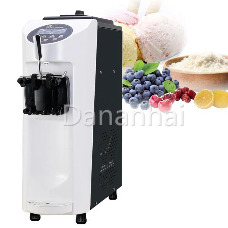 

Desktop Single Head Ice Cream Machine, Small Stainless Steel Frozen Yogurt Machine