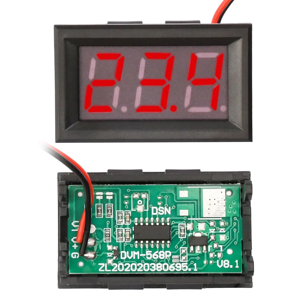 Digital Voltmeter DC 4.5V to 30V Voltage Panel Meter Red/Blue/Green/Orange/White For 6V 12V Electromobile Motorcycle Car