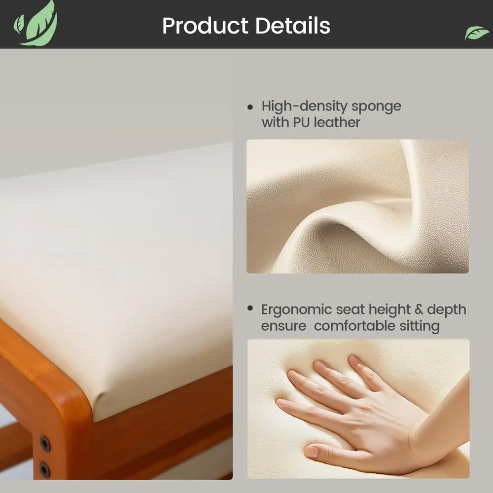 مقعد تخزين الأحذية من خشب الكرز بطبقتين مع وسادة، 6 أزواج منظم للمدخل، صغير 24 بوصة #3