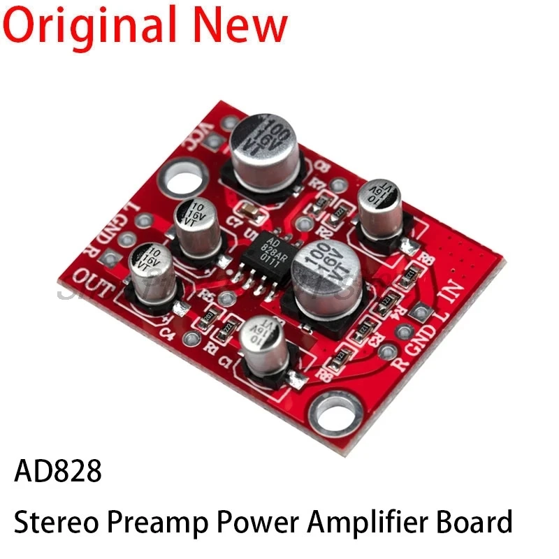 DC 5V-15V 12V AD828 Stereo Preamp Power Amplifier Board Preamplifier Module