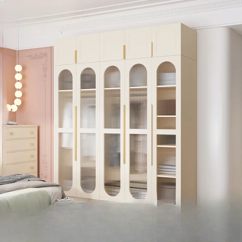 

Wardrobe full glass floor cloakroom hanging clothes cabinet high value bedroom furniture