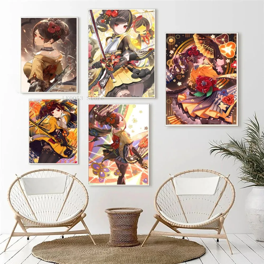 1PC Game Anime Genshin Impact Chiori Poster Paper Print Home Living Room Bedroom Entrance Bar Restaurant Cafe Art Painting