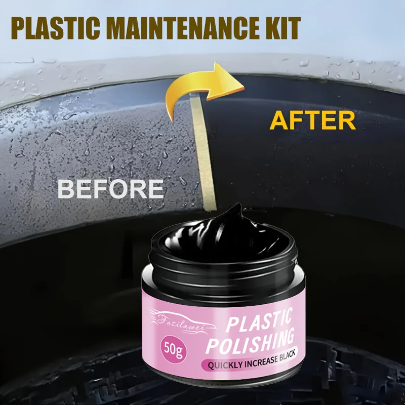 Crystal Clear Coat Automotive Plastic Repair Wax - Restores Plastic, Rubber and Vinyl, Interior and Exterior Trim Sparkle Enhanc