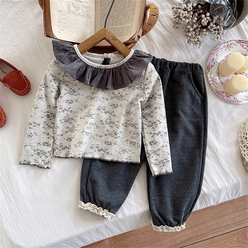 

Spring Baby Girls Clothes Sets Outfits Infant Clothing Set Casual Print T-shirt+Pants 2Pcs Kids Baby Suit 1st Birthday Sets