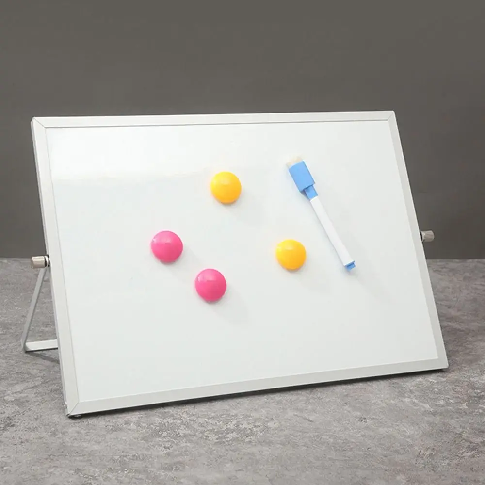 Tableau blanc de bureau pliable et réglable, Double face, avec support, tableau d'écriture, tableau d'affichage effaçable pour la maison