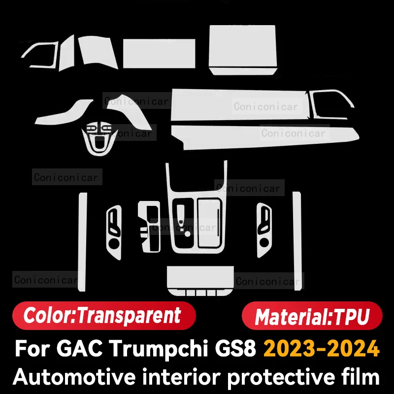 TPU Car Gear Dashboard Panel Gps Navigation Screen Anti-scratch Protective Film Sticker For GAC Trunpchi All New GS8 2023 2024