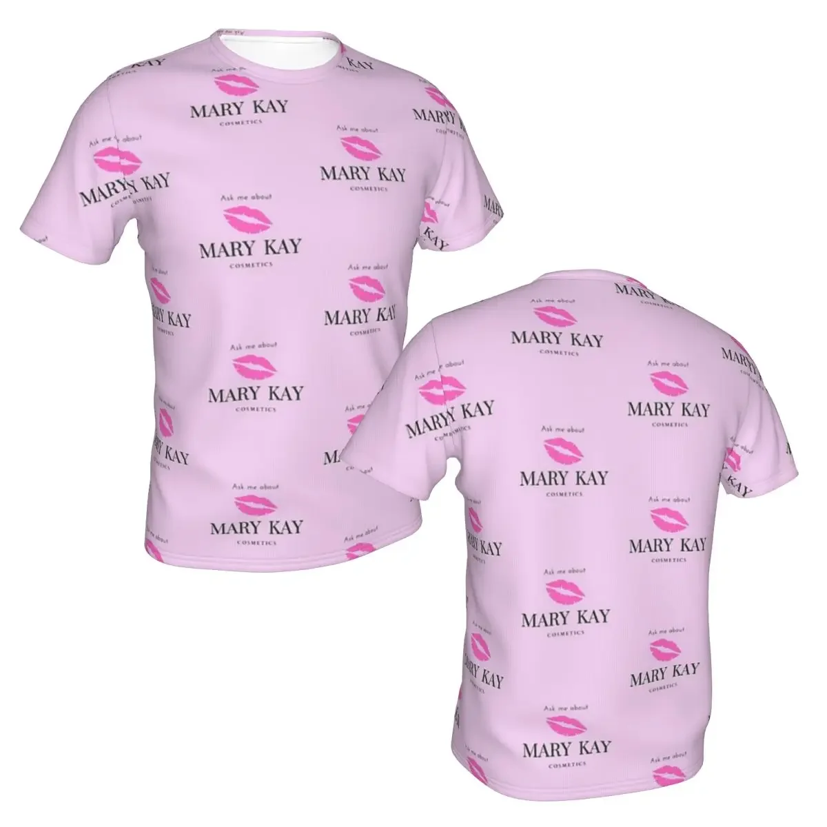 Camiseta masculina de poliéster Ask Me About Mary Kay Cosmetics, camiseta masculina da moda, gola redonda, camisas de verão, tops