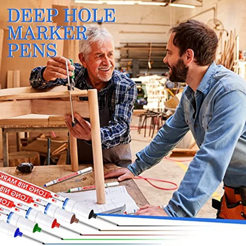 60ชิ้นอเนกประสงค์หลุมลึกปากกามาร์คเกอร์หลุมลึกปากกามาร์คเกอร์สำหรับการก่อสร้างตกแต่งเครื่องมือทำงานไม้