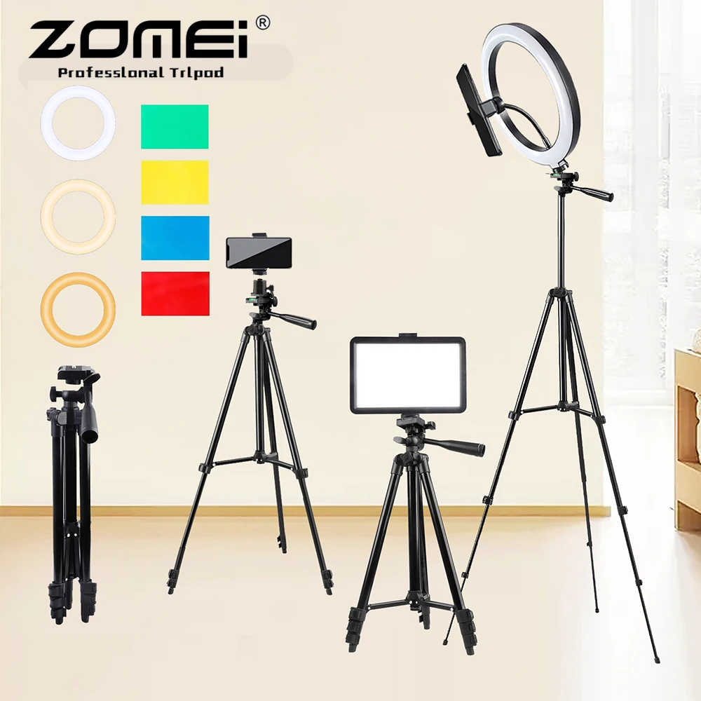 

ZOMEI 20cm 8 inch Led Ring Selfie Light Dimmable Photography Fill Lighting Kit Lamp with 130cm Tripod For Live Video Lamp Beads