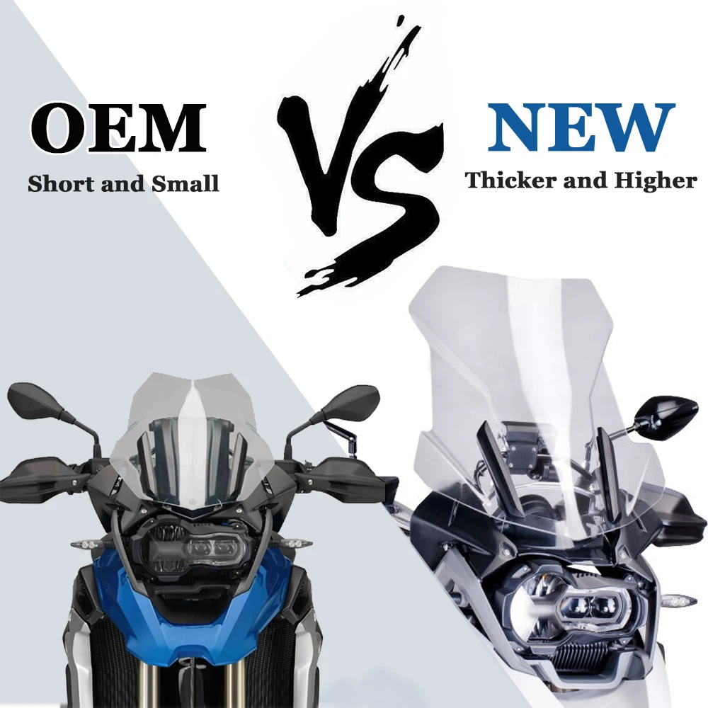 Windscreen Windshield Motorcycle Accessories Wind Deflector For BMW R1200 R1250 GS ADV For Adv GSA 2013-2023 Wind Deflectors