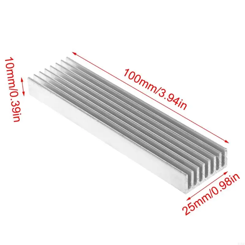 920L 1PC 100x25x10mm Aluminum Heatsink Radiator DIY  For Electronics IC Chip LED Power Transistor Silver